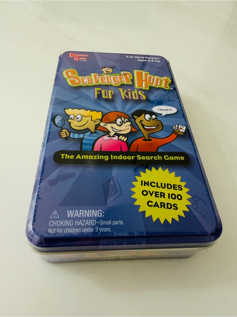 University Games Scavenger Hunt For Kids Card Game in a tin New